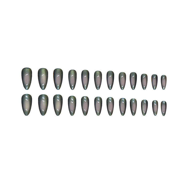 Black Flash Cat Eye Press On Nails