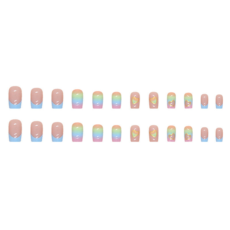 Love Rainbow French Press On Nails