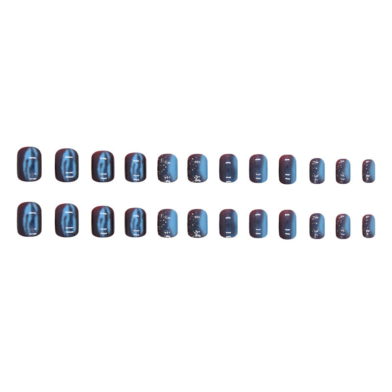 Aurora Galaxy Blue Press On Nails