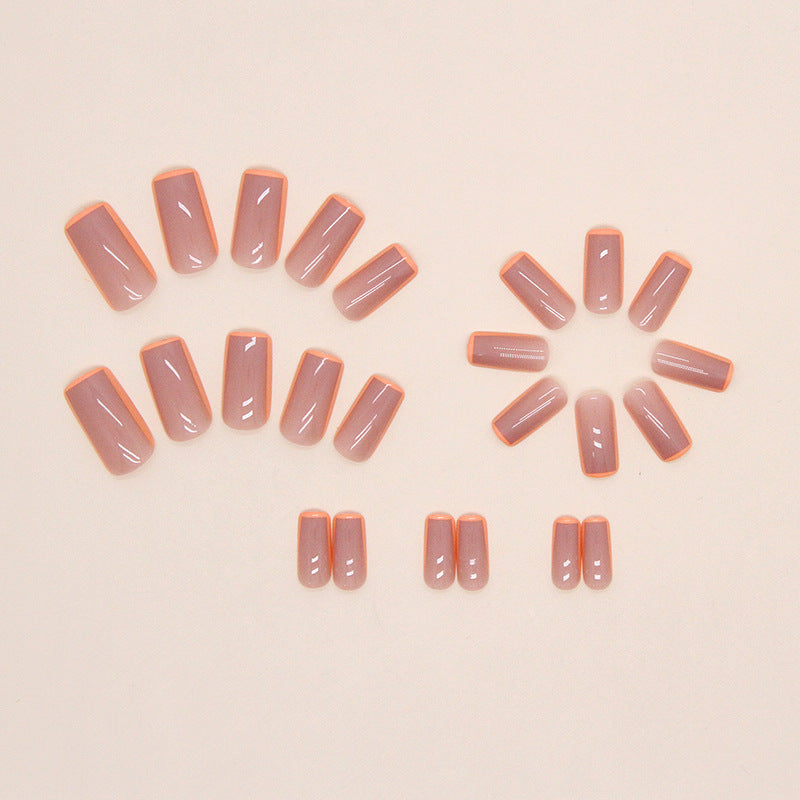 Vibrant Orange French Press On Nails