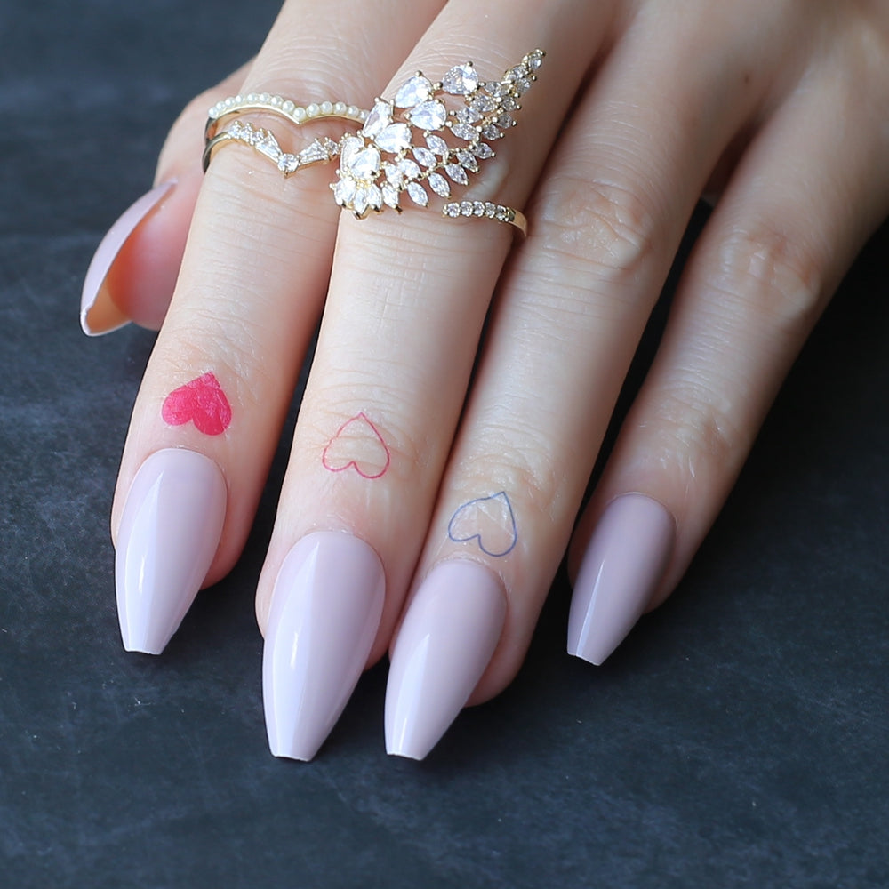Shell Ballet Nails Medium Coffin Fake Nails