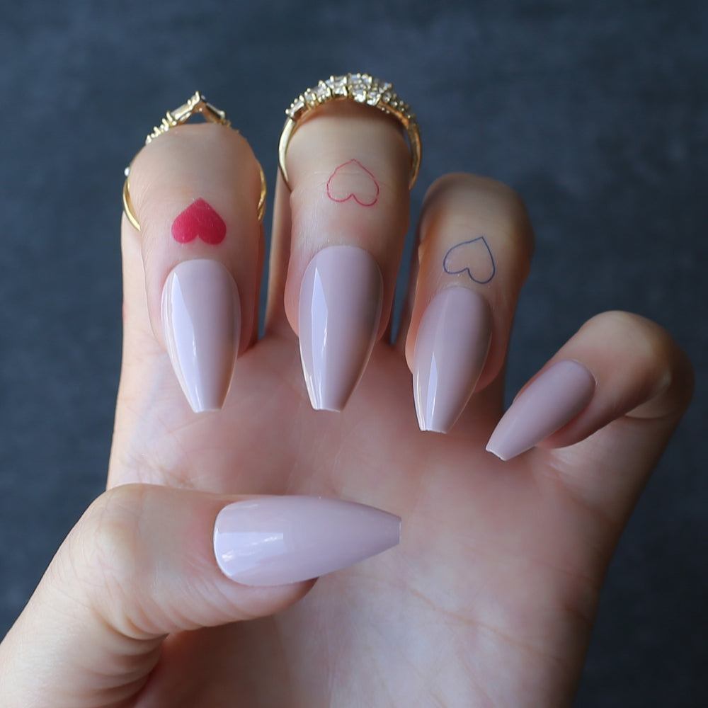 Shell Ballet Nails Medium Coffin Fake Nails