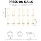 Long Coffin Nails Gold Sequins Press On Nails