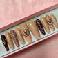Long Coffin Nail Luxury Diamond LV Press-on Nails