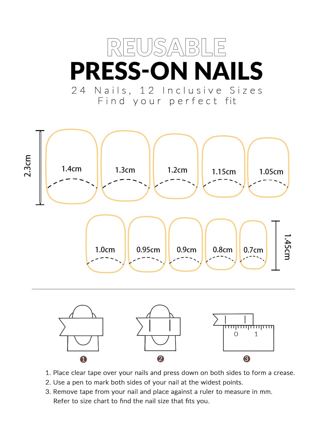 Square Nails French Nails Flower Press-On Nails