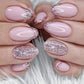 Almon Nails Bling French Nails Nude Press-On Nails