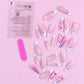 French Nails Bling Butterfly Nails Press-on Nails