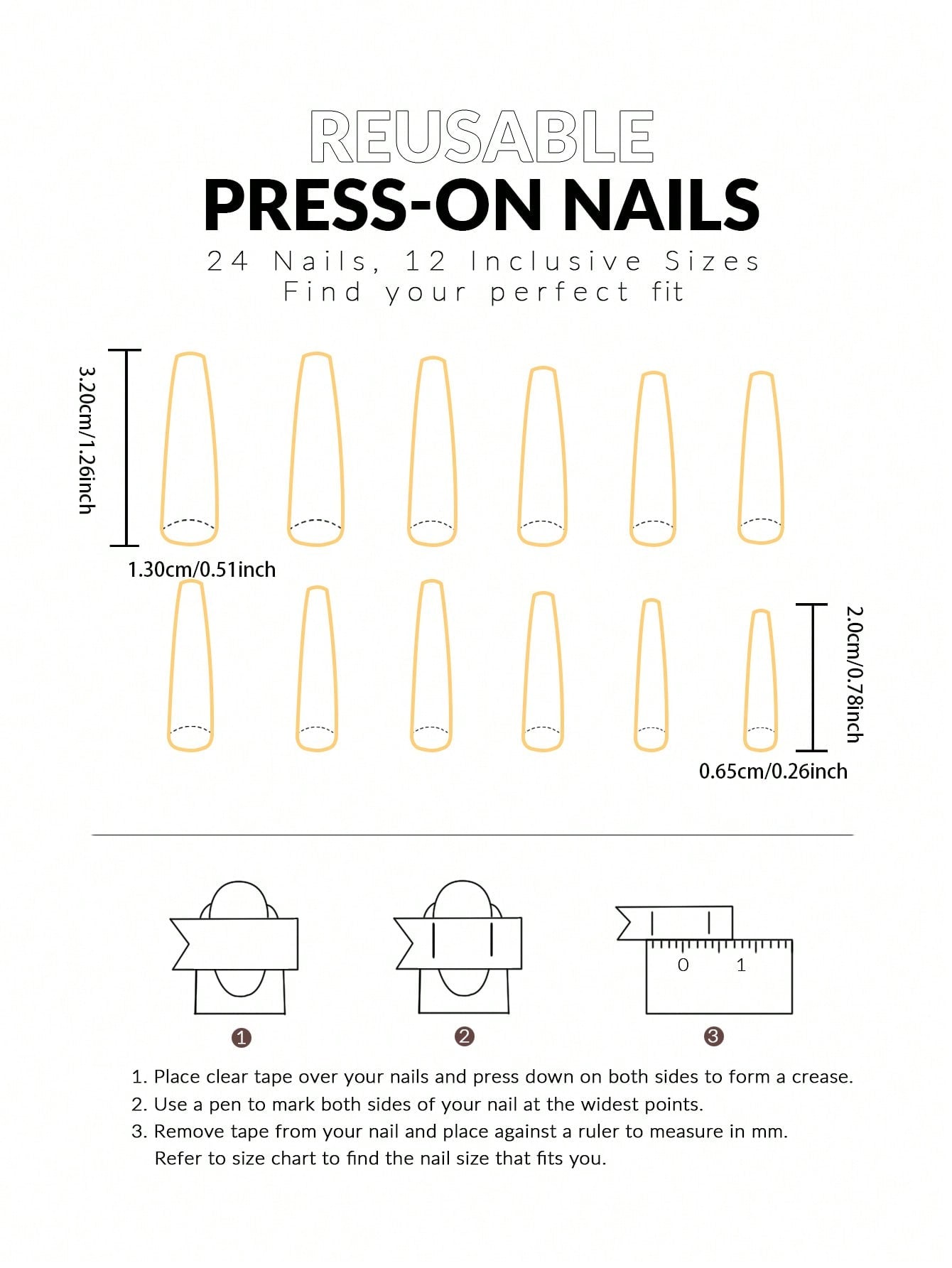 French Nails Bling Butterfly Nails Press-on Nails