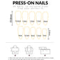 Long Stiletto Nails Nude Nails Striped Press On Nails