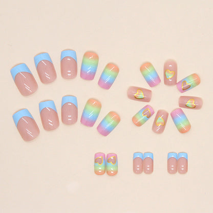 Love Rainbow French Press On Nails