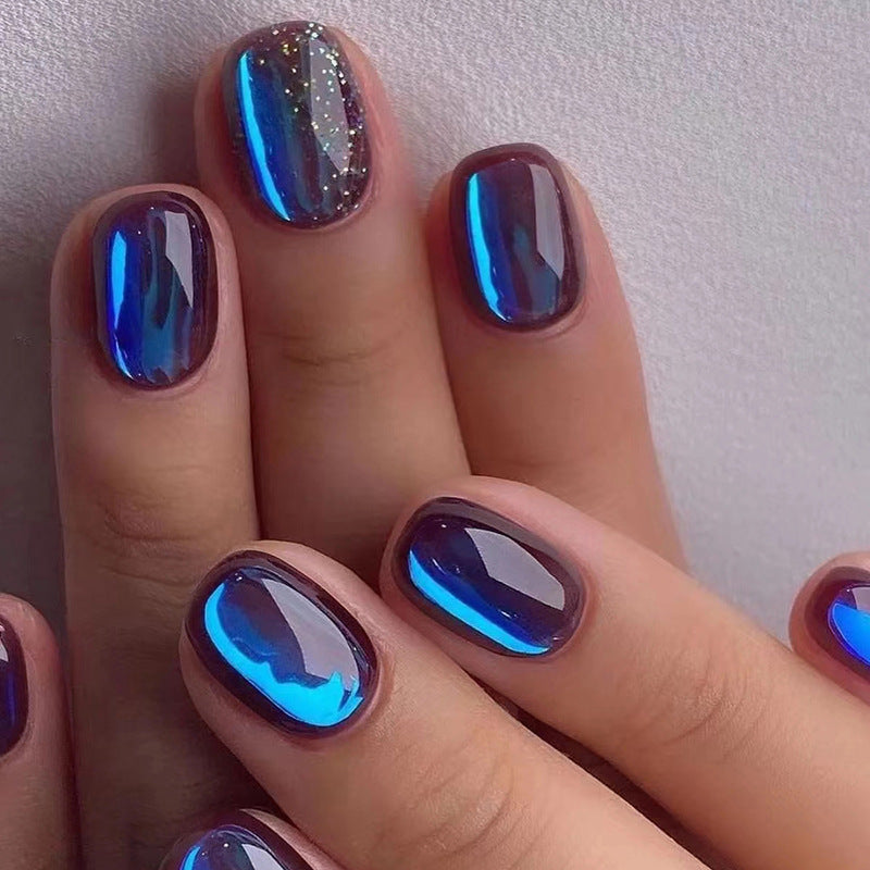 Aurora Galaxy Blue Press On Nails