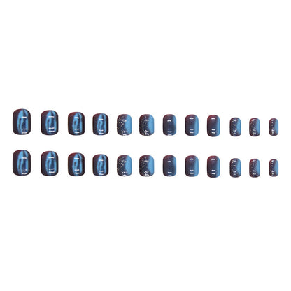 Aurora Galaxy Blue Press On Nails
