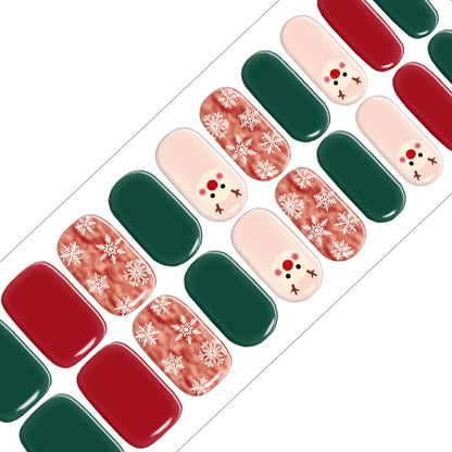 Green Snowflake Nails