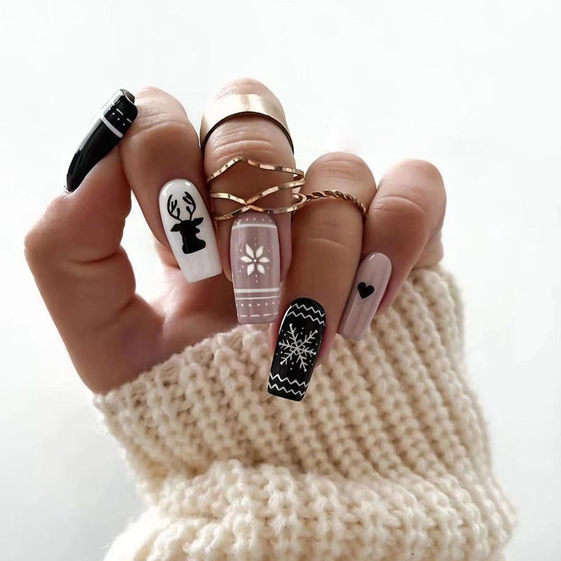 Elk Deer and Snowflake Press On Nails