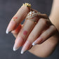 Glitter V French Nails Classic Almond Fake Nails
