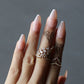 Nude White French Nails Long Coffin Fake Nails