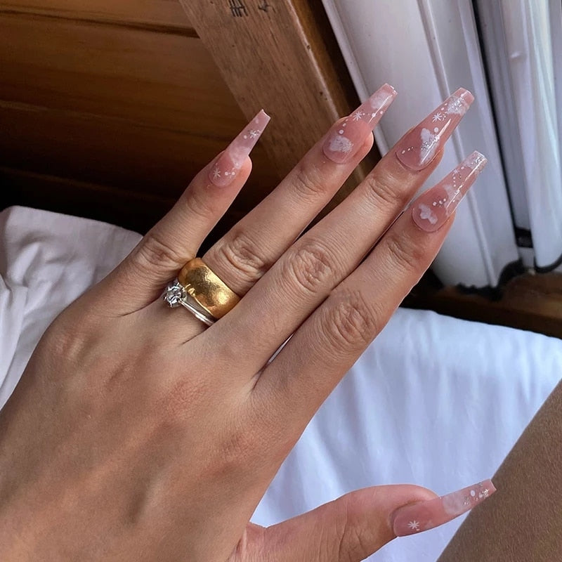 Ballet Nude Color Transparent Pink Press On Nail