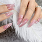 Pink Marble Extra Long Stiletto Fake Nails