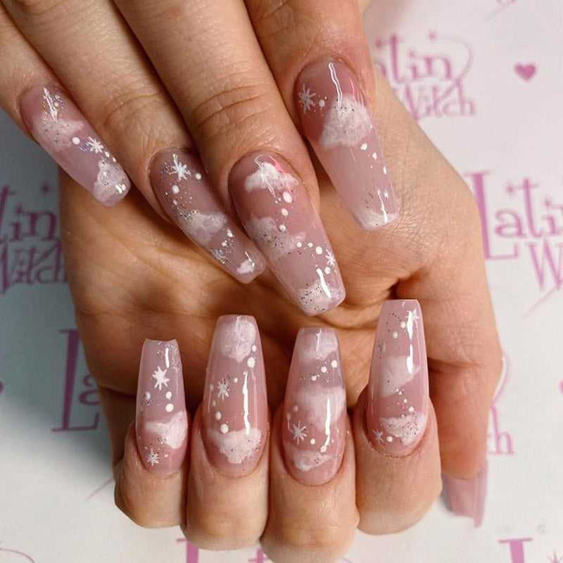 Ballet Nude Color Transparent Pink Press On Nail