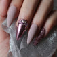 Rose Pink Fake Nails Long Stiletto Nails